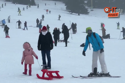 Kayak severlerin uğrak noktası Uludağ oldu