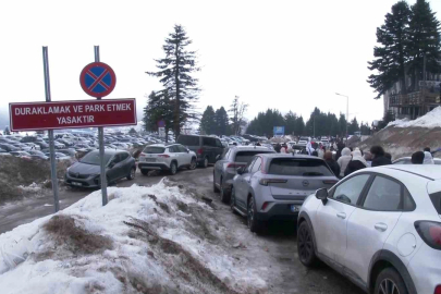 Uludağ’da sömestr öncesi otopark kaosu